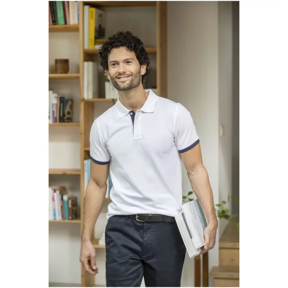 38110010 - Tricou polo - pentru barbati - cu maneca scurta - Morgan - ALB