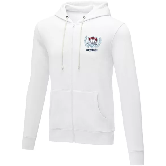 38229010 - Hanorac pentru barbati cu fermoar complet - Theron - ALB