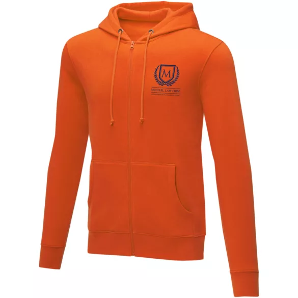38229330 - Hanorac pentru barbati cu fermoar complet - Theron - PORTOCALIU