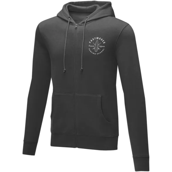 38229890 - Hanorac pentru barbati cu fermoar complet - Theron - STORM GREY