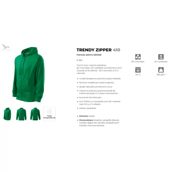 4101613-Hanorac-pentru-barbati-Trendy-Zipper-Verde-mediu