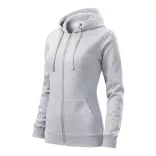 4103212 - Hanorac pentru dama - Trendy Zipper - [Gri deschis]
