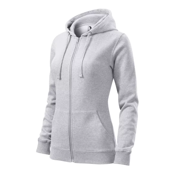4103212 - Hanorac pentru dama - Trendy Zipper - [Gri deschis]