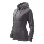 4113612-Hanorac-pentru-dama-Trendy-Zipper-Gri-Metalic