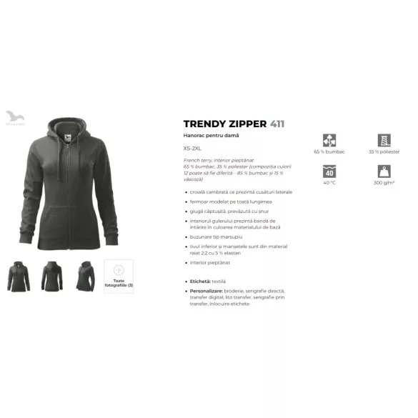 4117212-Hanorac-pentru-dama-Trendy-Zipper-Gri-Ardezie