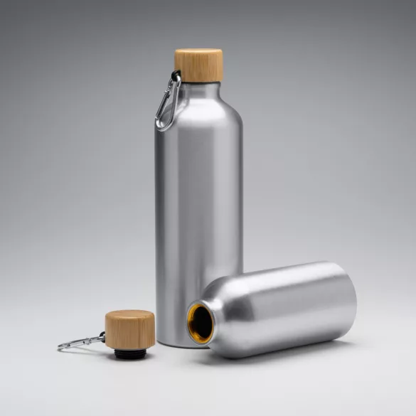 BI4204-Sticla-din-aluminiu-cu-carabina-si-capac-din-bambus-GELDA-ARGINTIU