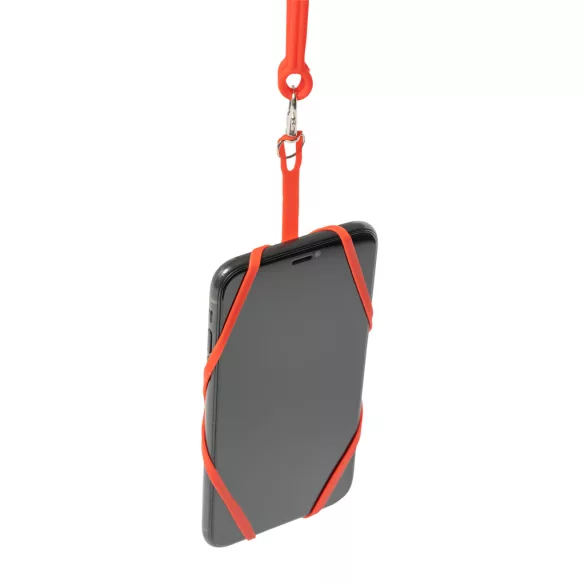 LY7046-Lanyard-de-silicon-cu-suport-pentru-telefon-sau-ecuson-DALVIK-ROSU