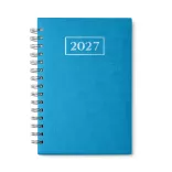 AG8068 - Agenda datata zilnic - A5 cu spira si coperti captusite din PU - Albastru deschis