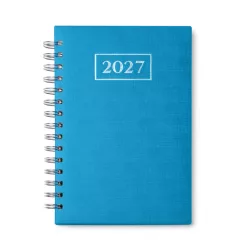   AG8068 - Agenda datata zilnic - A5 cu spira si coperti captusite din PU - Albastru deschis