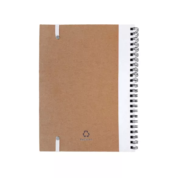 NB8073 - Caiet cu spirala si coperta din carton reciclat - ALANI - ALB