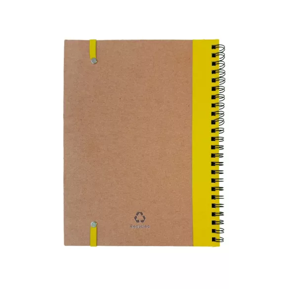 NB8073 - Caiet cu spirala si coperta din carton reciclat - ALANI - GALBEN