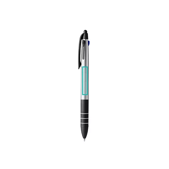 BL8098-Pix-retractabil-din-ABS-cu-3-cerneluri-SANDUR-ARGINTIU