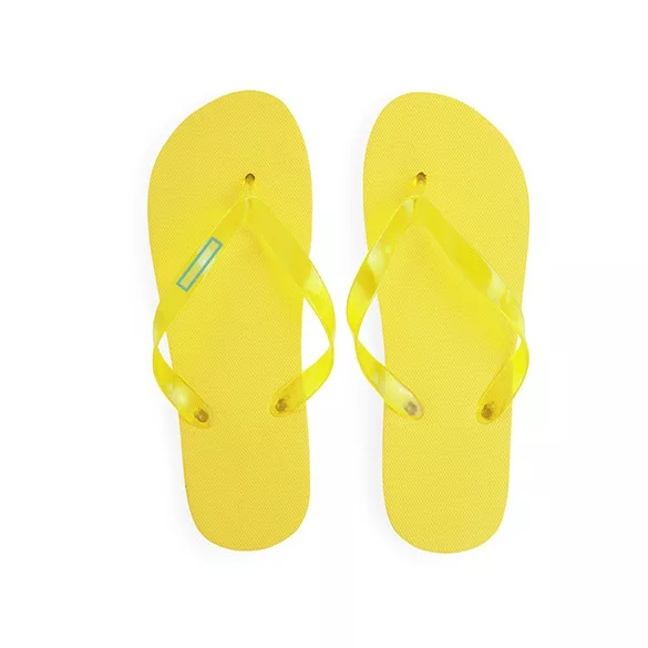 ZS8150-Slapi-de-plaja-cu-talpa-din-PE-confortabila-si-curele-din-PVC-translucide-KALAY-GALBEN