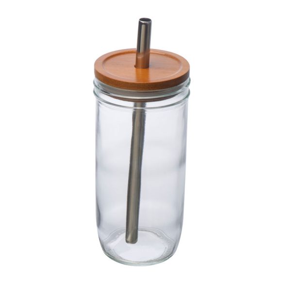 8384266 - Pahar de baut cu capac de bambus si paie