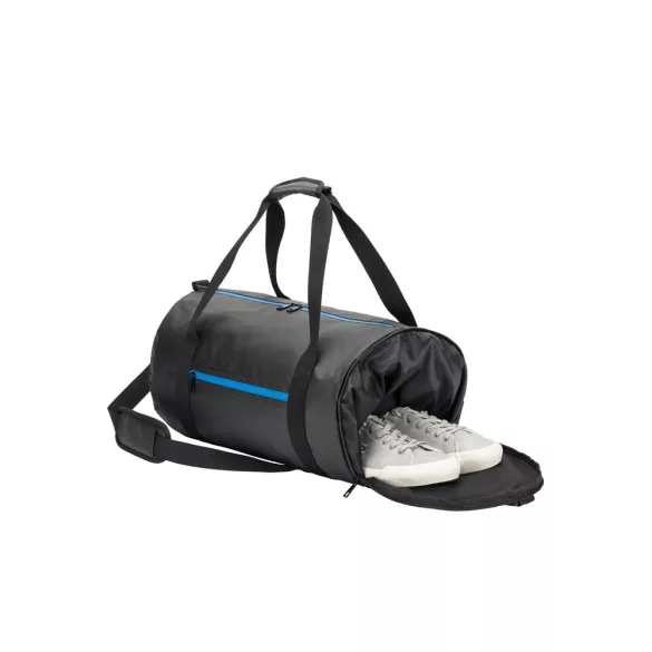 92573-114 - Geanta sport cilindrica din poliester reciclat 600D de inalta densitate cu compartiment lateral pentru pantofi - OSASCO SPORT