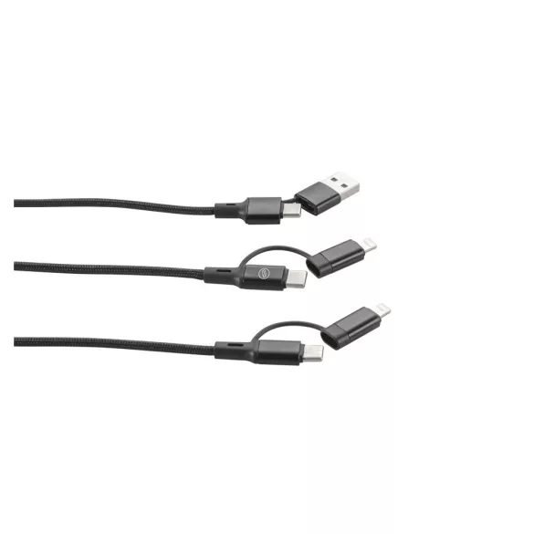 97146-103 - Cablu USB 6-in-1 super-rapid, fabricat din aluminiu reciclat (20%) si PET reciclat (4%) - BERTOZZI