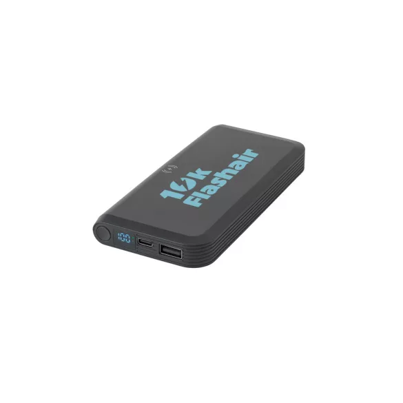 97214-103 - Power bank de 10'000 mAh din ABS reciclat (100% rABS) cu incarcator wireless super rapid de 15W - BECKER 10