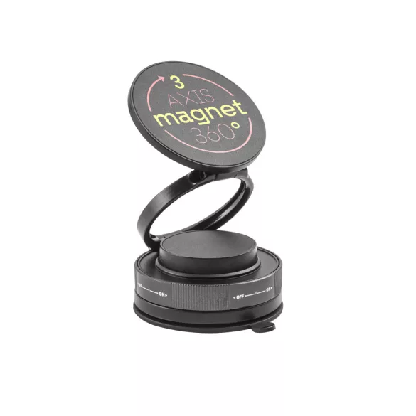 97218-103 - Suport magnetic pentru telefon mobil cu sistem de fixare prin vid pentru suprafete netede si neuniforme. (rotatie 360º) - KEPLER