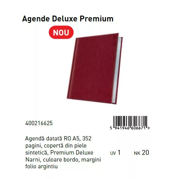 Agenda premium deluxe NARNI - datata zilnic - 15 x 21 cm - [MARO]