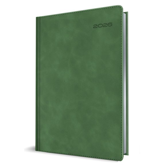 Agenda premium deluxe SUPLE - datata zilnic - 15 x 21 cm - [VERDE]