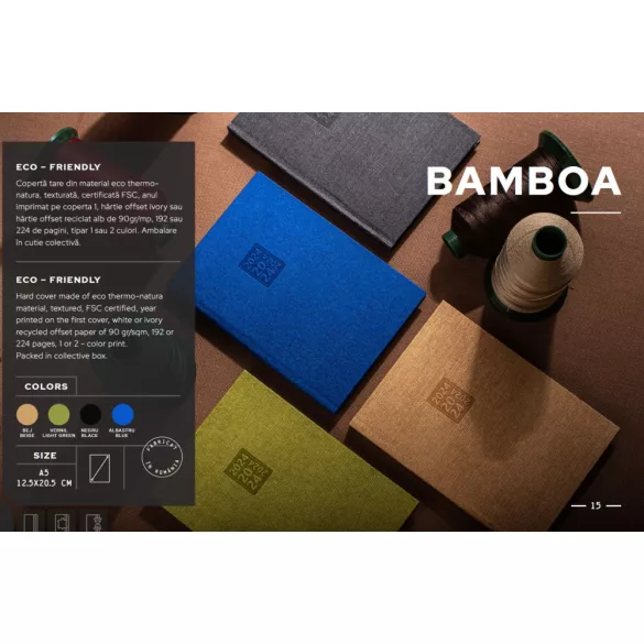 Agenda BAMBOA nedatata - A5 -  [vernil] - STOC LIMITAT