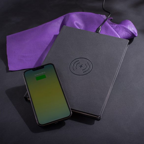 Agenda TECH cu incarcator wireless nedatata - 16x22 cm [negru]