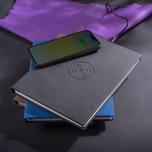 Agenda TECH cu incarcator wireless nedatata - 16x22 cm [negru]