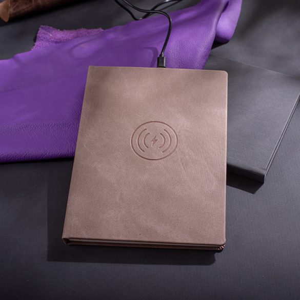 Agenda TECH cu incarcator wireless nedatata - 16x22 cm [bej]