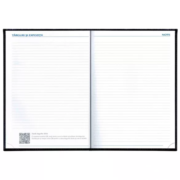 Agenda datata zilnic Premium Deluxe Corinaldo - 15 x 21 - [NEGRU]