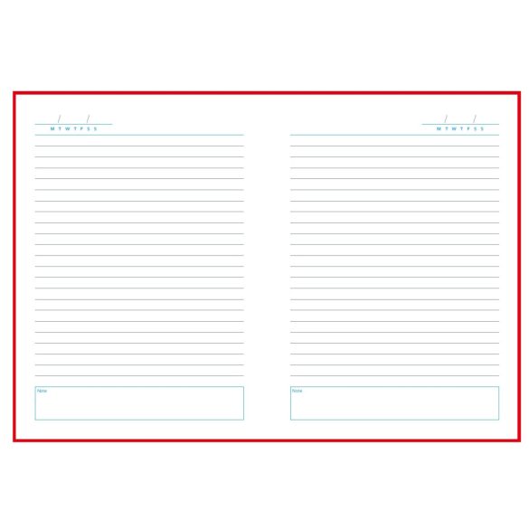 Agenda Canvas nedatata - 16x22 cm - [rosu]