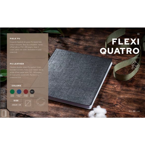 Agenda-nedatata-Flexi-Quatro-20-x-20-cm-gri