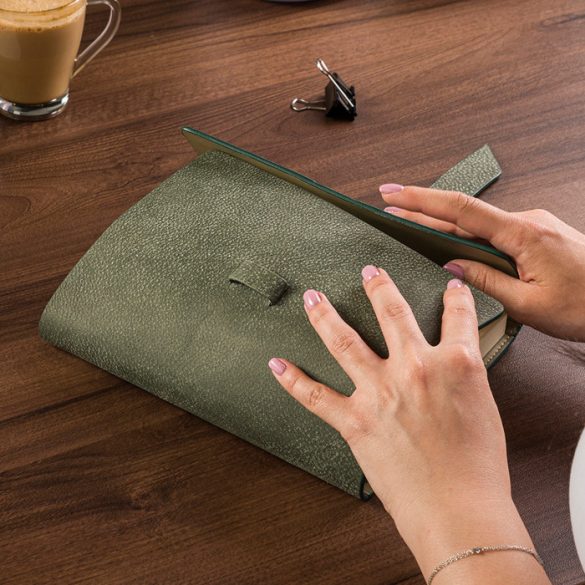 Agenda din piele naturala - datata zilnic Mirror 2026 - 16 x 22 cm [verde]