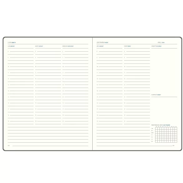 Agenda datata saptamanal NUBUK 2027 - 21 x 26 cm [gri deschis]