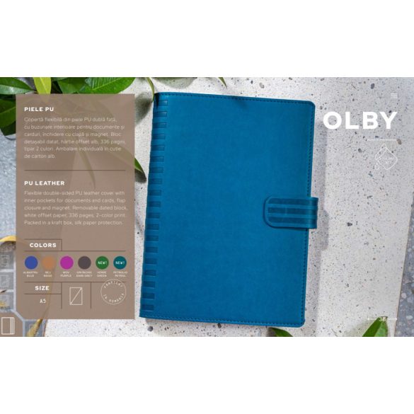 Agenda Olby datata zilnic - A5 - [petrol]