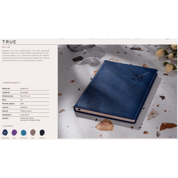 Agenda-True-nedatata-16x22cm-bej