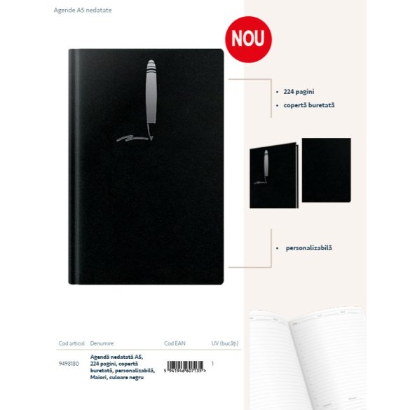 ANED_STANDARD_HERLITZ_NEGRU-Agenda-Standard-nedatata-15-x-21-NEGRU