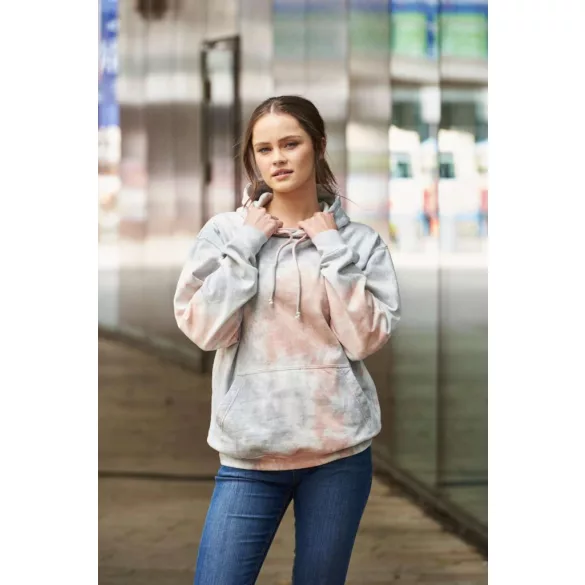 AWJH022 - Hanorac unisex Tie-Dye All We Do is COLLEGE [Grey Pink Marble]