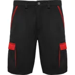 BE8409 - Pantaloni scurti in combinatie de culori - TAHOE - [Negru/Rosu]