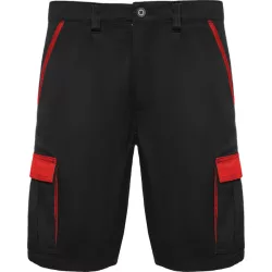   BE8409 - Pantaloni scurti in combinatie de culori - TAHOE - [Negru/Rosu]