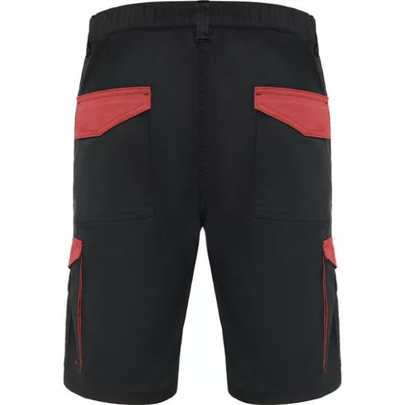 BE8409 - Pantaloni scurti in combinatie de culori - TAHOE - [Negru/Rosu]