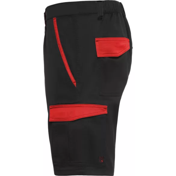BE8409 - Pantaloni scurti in combinatie de culori - TAHOE - [Negru/Rosu]