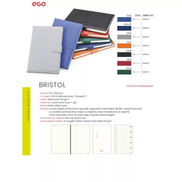 BRISTOL_AG_CH12-Agenda-2026-nedatata-Bristol-16-x-24-cm-verde