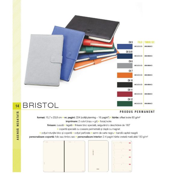 BRISTOL_AG_CH6-Agenda-2026-nedatata-Bristol-16-x-24-cm-gri