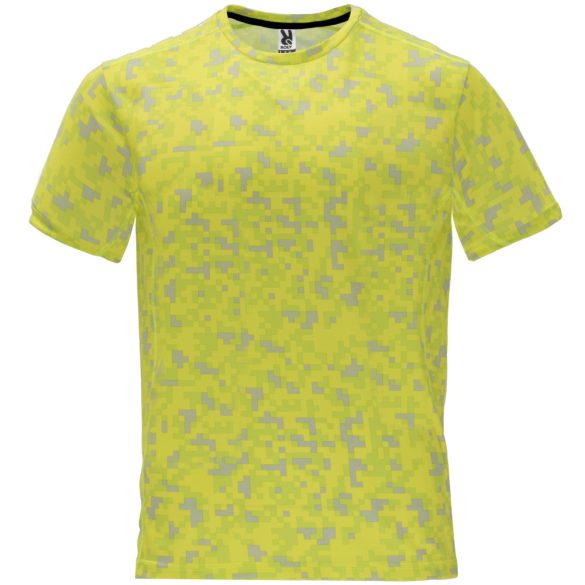 CA0201 - Tricou tehnic cu maneca scurta imprimat pe toata suprafata - ASSEN - [Galben fluor pixel]