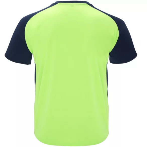 CA6399 - Tricou tehnic pentru adulti cu maneca scurta - BUGATTI - [Verde fluorescent/Bleumarin]
