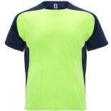 CA6399 - Tricou tehnic pentru copii cu maneca scurta - BUGATTI - [Verde fluorescent/Bleumarin]