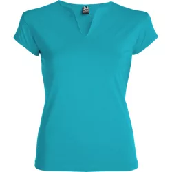 CA6532 - Tricou cambrat cu guler - BELICE - [Turcoaz]