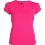 CA6532 - Tricou cambrat cu guler - BELICE - [Roz aprins]