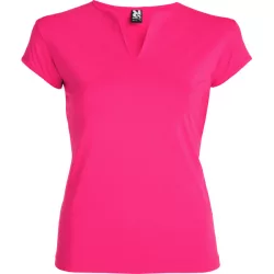 CA6532 - Tricou cambrat cu guler - BELICE - [Roz aprins]