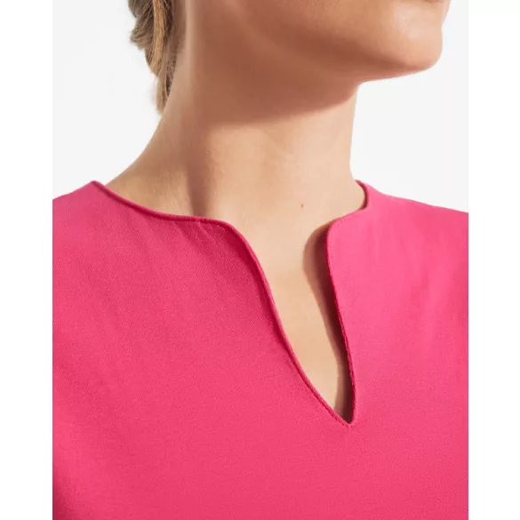 CA6532 - Tricou cambrat cu guler - BELICE - [Roz aprins]
